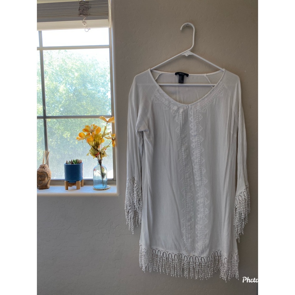 Forever 21 bohomeian white dress🤍